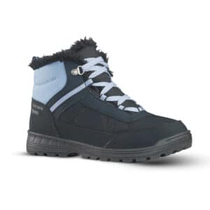 Winterschuhe Winterwandern SH100 warm wasserdicht Klettband Kinder 35-38 grau