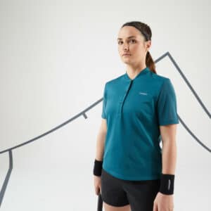 Damen Tennis Poloshirt - Dry 500 Soft dunkelgrün