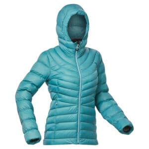 Daunenjacke Damen bis -10 °C Trekking - MT500 türkis