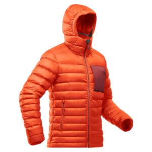 Daunenjacke Herren bis -10 °C Trekking - MT500 orange