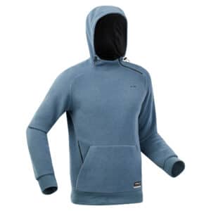 Fleece-Sweatshirt Bergwandern MH100 Hoodie Herren blau