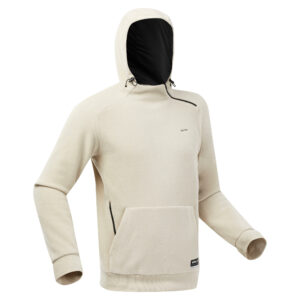 Fleecepullover Bergwandern MH100 Hoodie Herren beige