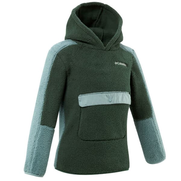 Fleecepullover Wandern Columbia Hoodie Sherpa Kinder Gr. 122–170 grün