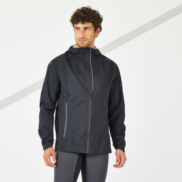 Lauf-Regenjacke winddicht Kiprun Rain+ Herren schwarz