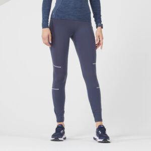 Laufhose Tights Kiprun Warm lang Damen blau