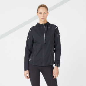 Laufjacke Damen wasserdicht winddicht - Rain+ schwarz