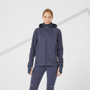 Laufjacke Winter Kiprun Warm Regul wasserabweisend winddicht Damen blau