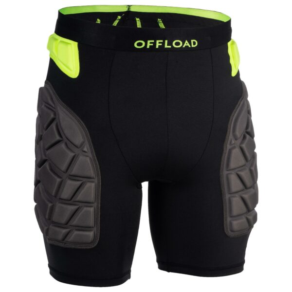 Protector-Shorts Rugby R500 Herren schwarz/gelb