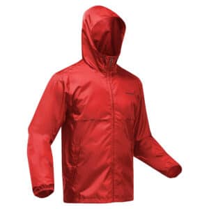 Regenjacke Wandern Raincut mit Reißverschluss Herren rot