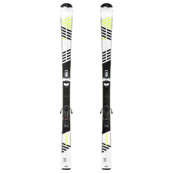 Ski Piste Kinder mit Bindung - Boost 500 weiss/gelb