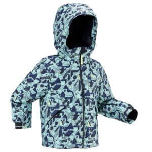 Skijacke Daunenjacke Kinder warm wasserdicht - 180 türkis/marineblau