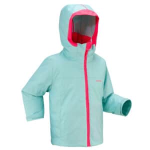 Skijacke Kinder warm wasserdicht - 500 PULL'N türkis