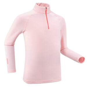 Skiunterwäsche Funktionsshirt Kinder 1/2-Reissverschluss - BL 500 rosa