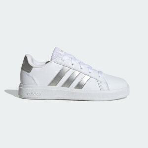 Sportschuhe Kinder Schnürsenkel Adidas - Grand Court weiss/perlmuttfarben