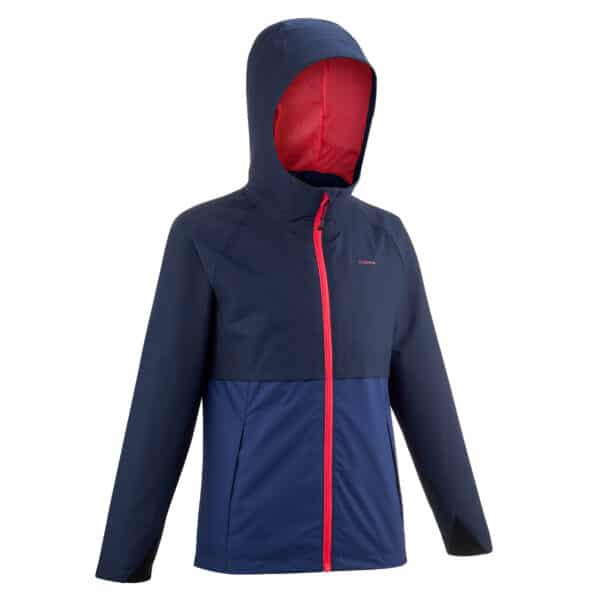 Wanderjacke MH500 Bergwandern wasserdicht Kinder Gr. 122–170 marineblau