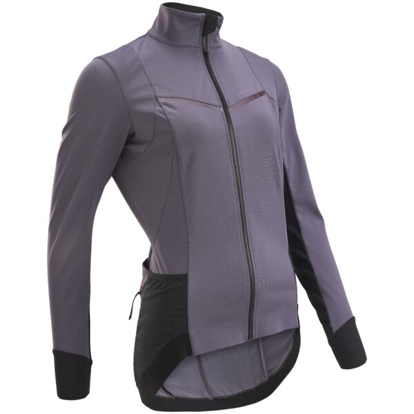 Fahrradjacke Rennrad Winter RCR Damen grau/lila