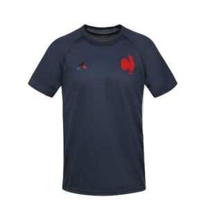 Rugbyshirt Kurzarm Training Frankreich Erwachsene blau