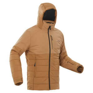 Skijacke Herren warm mittellang - 100 braun