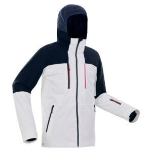 Skijacke Piste 500 Sport Herren weiss/marineblau