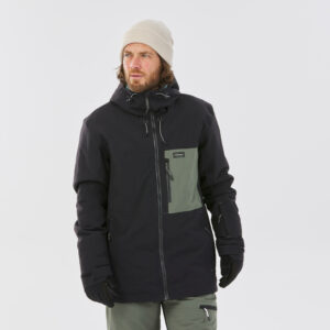 Snowboardjacke Herren kompatibel mit ZIPROTEC - SNB 500 schwarz/khaki