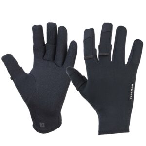 Angelhandschuhe 500 warm Neopren 1 mm schwarz mit 3 zu öffnenden Fingern