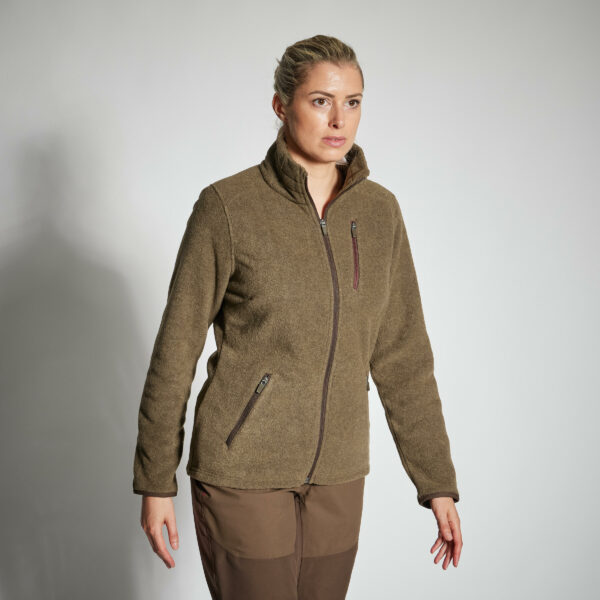 Jagdfleecejacke 500 Damen warm wasserabweisend braun