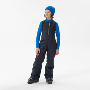 Skihose FR900 mit Rückenprotektor Kinder marineblau