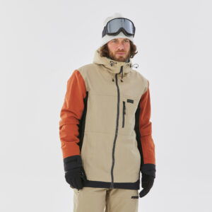 Snowboardjacke Herren kompatibel mit ZIPROTEC - SNB 500 dreifarbig/beige