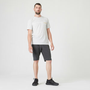 T-Shirt Sport und Parkour atmungsaktiv fliessend robust Herren grau mit Print