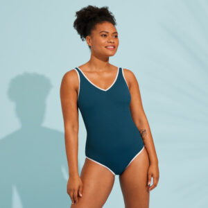 Damen Aquagym Badeanzug - Ines blau/weiß
