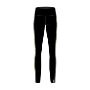 Damen Aquagym Leggings - schwarz/khaki bedruckt