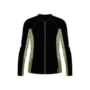 Langarm Reißverschluss Aquafitness-Shirt - Lia khaki