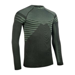 Laufshirt Trail seamless langarm Komfort Herren schwarz/khaki