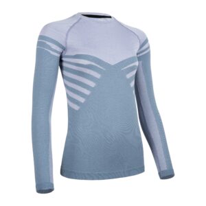 Laufshirt langarm Trail seamless Komfort Damen blau/lila