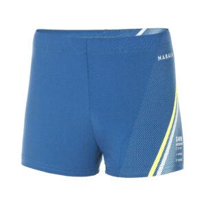 Badehose Boxer Jungen - Fitib Line blau/gelb