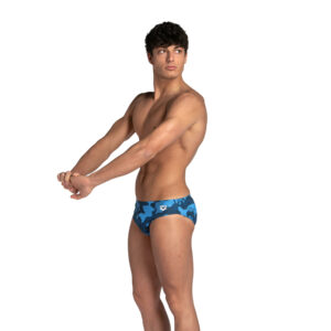 Badehose Slip Herren Arena - Camo blau