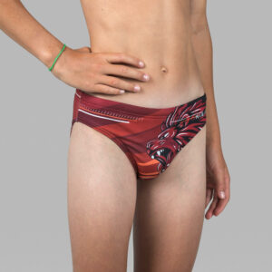 Badehose Slip Jungen Wasserball - Lion bordeauxrot