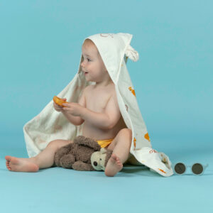 Badetuch mit Kapuze Baby Baumwolle - Druckmotiv Savanne