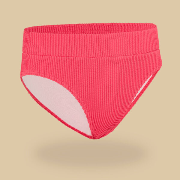 Bikini-Hose Mädchen hoch tailliert 500 BAO himbeer
