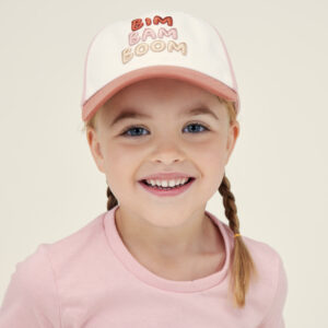 Cap 500 verstellbar Kinder weiss mit rosa Muster