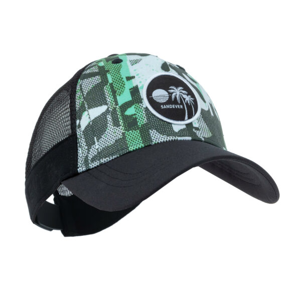 Damen/Herren Beachvolleyball Cap - BVC500 schwarz/grün