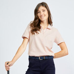 Damen Poloshirt kurzarm - MW500 blassrosa