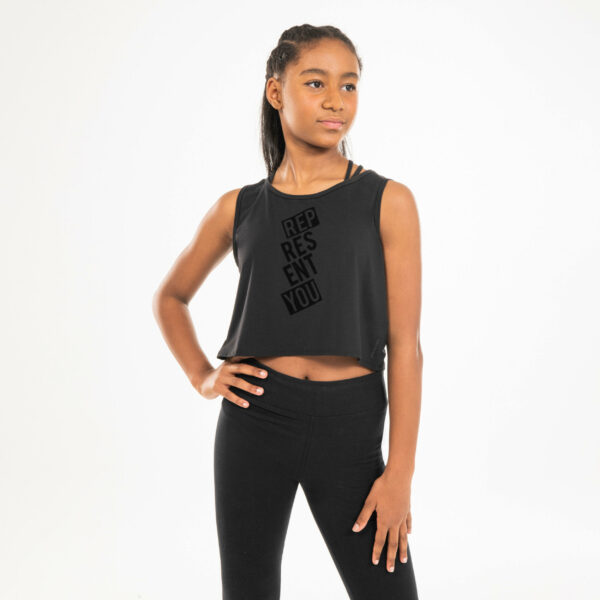 Dance-Top Modern Jazz Dance Crop Top fliessend Mädchen schwarz