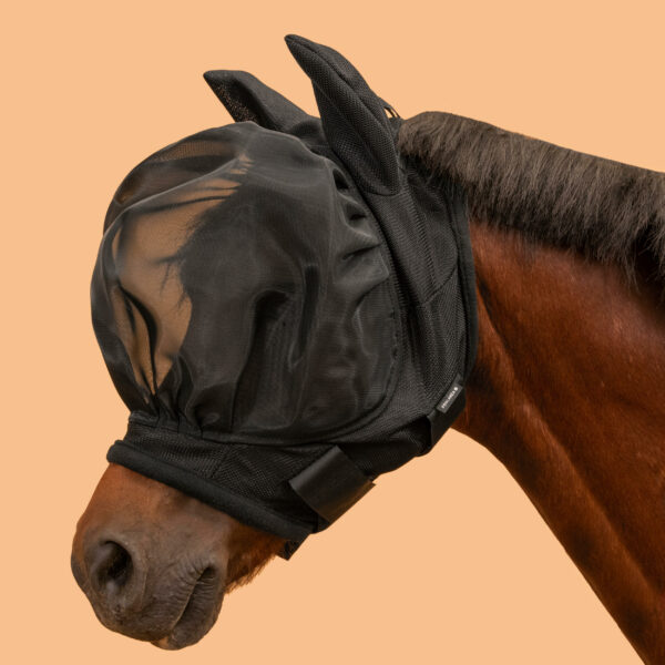 Fliegenmaske 500 Pony schwarz