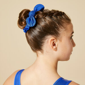 Haarband mit Schleife Mädchen - blau mit Pailletten