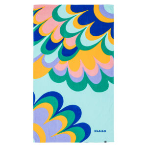 Handtuch L Print Flowy blau 145x85 cm