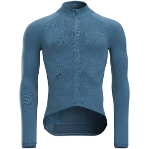 Herren Fahrradtrikot langarm Zwischensaison Rennrad - Racer blau/grau