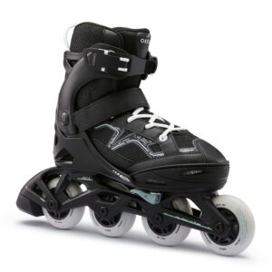 Inline Skates Kinder Fitness FIT3 größenverstellbar schwarz/khaki