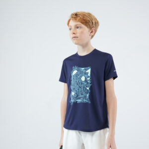 Jungen Tennis T-Shirt - Essentiel marineblau/gelb