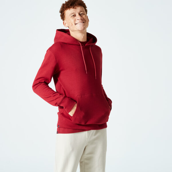 Kapuzenpullover Herren - 500 Essentials bordeauxrot